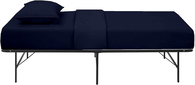NON Sticky cotton 4 PC Cot Sheet Sets 28x75,100% Fitted Cot Sheet- Perfect Narrow Twin/Rv Bunk/Camping Cot/Guest Bed Replacement,Sheets Cot Bunk Bed-Fits Upto 4-8'' Deep Mattress- Navy Blue Solid