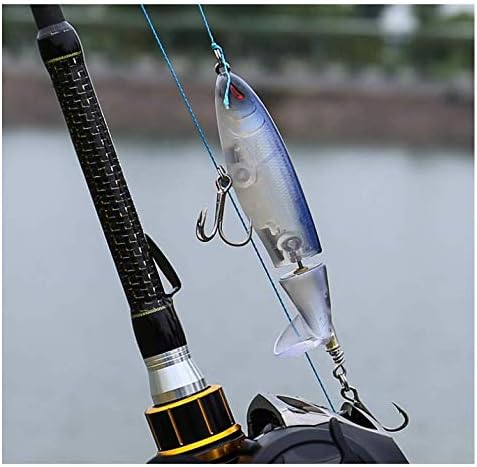 Nuguri Fishing Lures Set 6PCS Plopper Bass Lures with Floating Rotating Tail Artificial Hard Bait Swimbaits Slow Sinking Hard Lure Fishing Tackle Kits