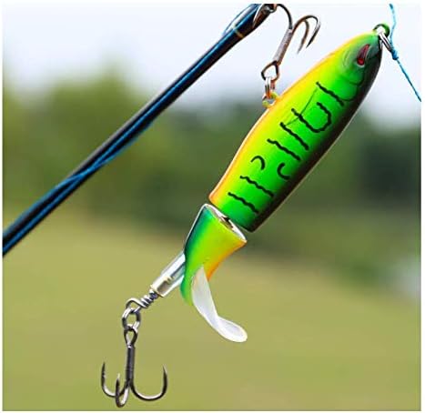 Nuguri Fishing Lures Set 6PCS Plopper Bass Lures with Floating Rotating Tail Artificial Hard Bait Swimbaits Slow Sinking Hard Lure Fishing Tackle Kits