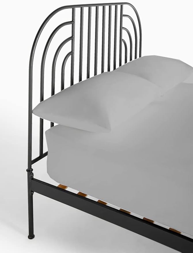 4-PC Fitted Sheet 30x80, 100% Cotton - Perfect for Narrow Twin/RV Bunk/Camping Cot/Guest Bed - Fits Up to 4-8" Deep Mattress - Light Grey Solid