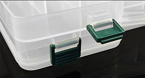 2 Sided Fishing Tackle Box: 44 Compartments Large Fishing Lure Storage Box with Dividers (White)