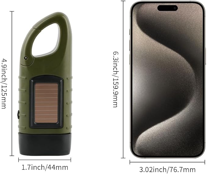 TOCH 4-Pack Hand Crank Solar Powered Flashlight LED Flashlight Emergency Lights for Outdoor Sports Hiking Campings