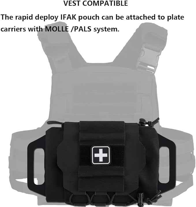 Tactical Medical Molle First Aid Pouch Two Piece System Micro Med kit Emergency Hunting Bag(Medium Size)