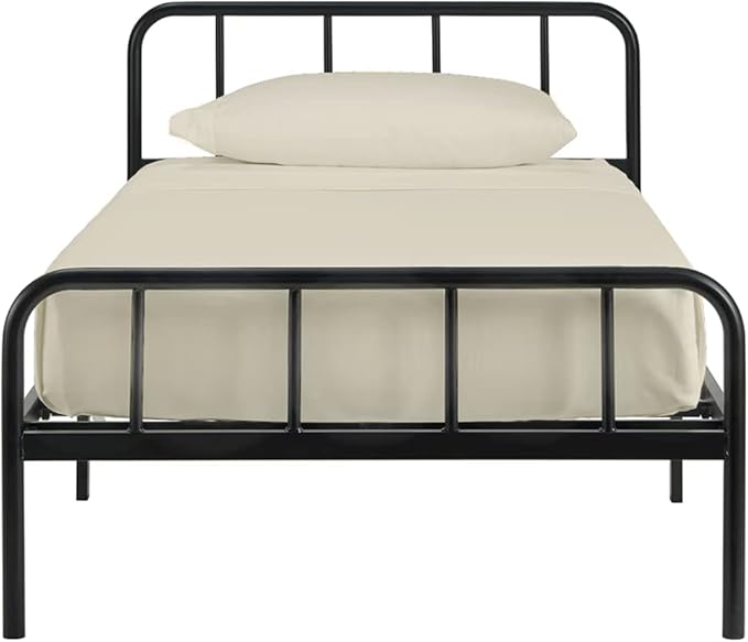 4-PC Cot Sheet Set - 25x75, 100% Cotton Fitted Sheet - Perfect for Narrow Twin/RV Bunk/Camping Cot/Guest Bed Replacement, Fits Upto 4-8" Deep Mattress - Ivory Solid