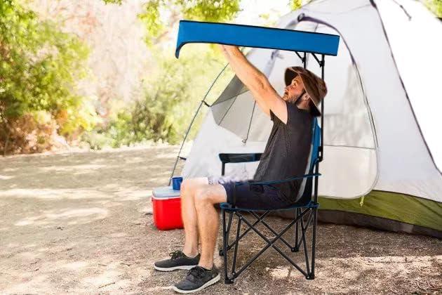 FAIR WIND Oversized Adjustable Canopy Chair for Camping, Beach, Tailgate, Fishing&Concert, Sun Shade Folding Chair - Comfortable&Stable Supports 350 LB, Eco-Friendly