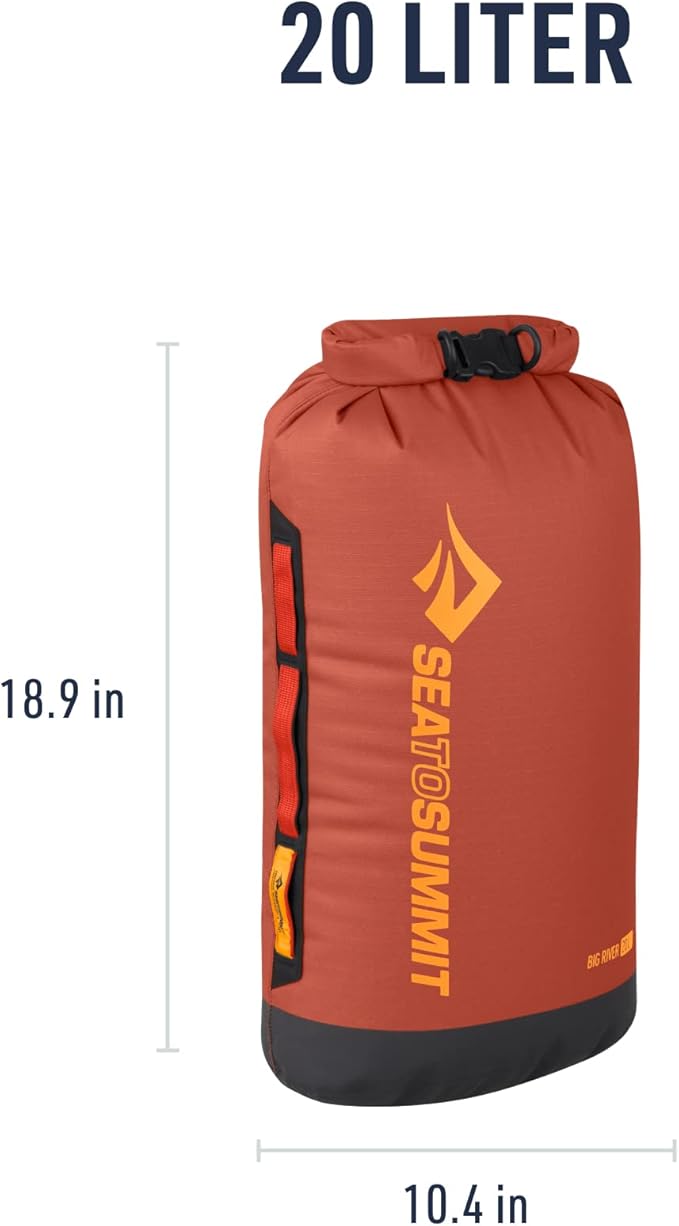 Sea to Summit Big River Dry Bag, Heavy-Duty Dry Storage, 20 Liter, Picante Red