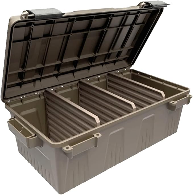 MTM ACDC30, Divided Ammo Crate Utility Box, Water- Resistant, Stackable, Snap Latch, USA Made, Dark Earth