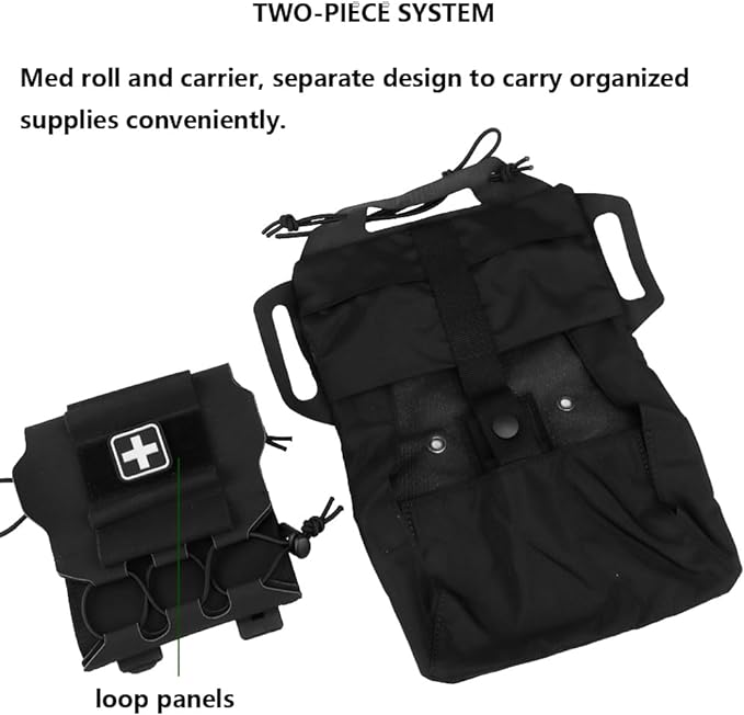 Tactical Medical Molle First Aid Pouch Two Piece System Micro Med kit Emergency Hunting Bag(Medium Size)