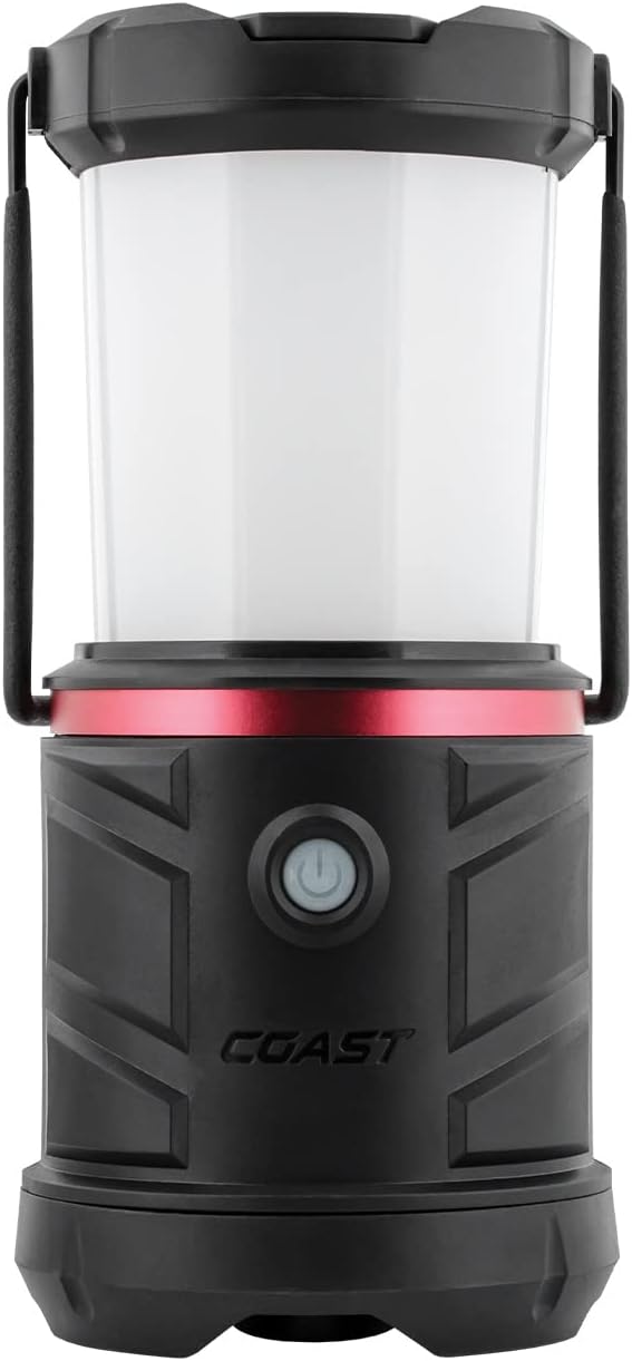 COAST EAL22 1250 Lumen Dual Color LED Emergency Light, Storm Proof, Power Bank, Durable for Outdoor & Survival - Compatible with 3 x D Batteries or ZX1010 Rechargeable Battery, Black