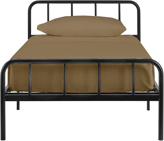 4 PC Cot Sheets, 30x75, 100% Cotton Fitted Sheet - Perfect for Narrow Twin/Rv Bunk/Camping Cot/Guest Bed Replacement, Fits Upto 4-8" Deep Mattress - Taupe Solid