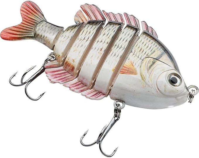 Multi Jointed Fishing Lures Glide Bait Panfish Bluegill Swimbaits Hard Topwater Bass Lures Saltwater Freshwater 3.5in/0.85oz