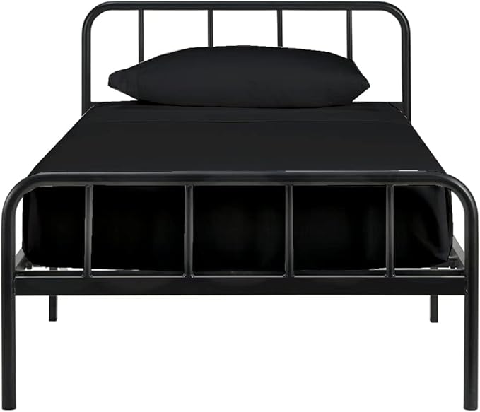 4 PC Cot Sheet Set 33x75, 100% Cotton Fitted Cot Sheet- Perfect for Narrow Twin/Rv Bunk/Camping Cot/Guest Bed Replacement, Sheets for Cot Bunk Bed-Fits Upto 4-8" Deep Mattress- Charcoal Solid