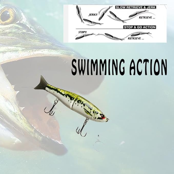 Glide Baits Jointed Swimbait Fishing Lures for Bass Pike Trout Walleye Crappie Bluegill Salmon Fishing Gear Gifts for Family