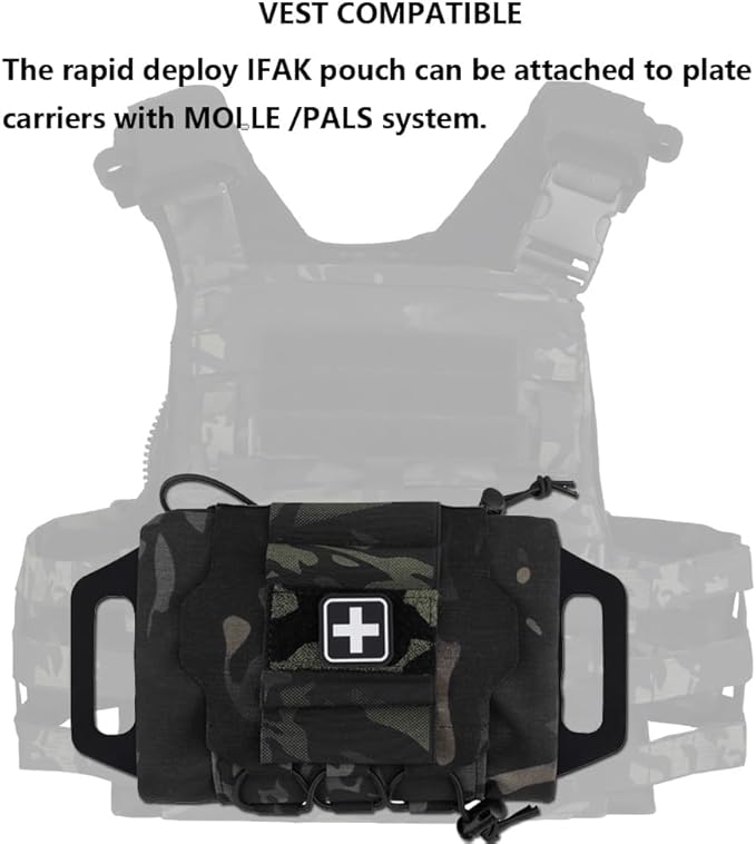 Tactical Medical Molle First Aid Pouch Two Piece System Micro Med kit Emergency Hunting Bag(Medium Size)
