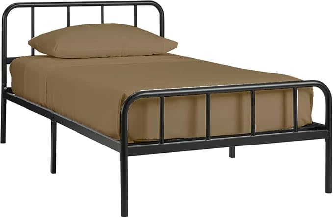 4 PC Cot Sheets, 30x75, 100% Cotton Fitted Sheet - Perfect for Narrow Twin/Rv Bunk/Camping Cot/Guest Bed Replacement, Fits Upto 4-8" Deep Mattress - Taupe Solid