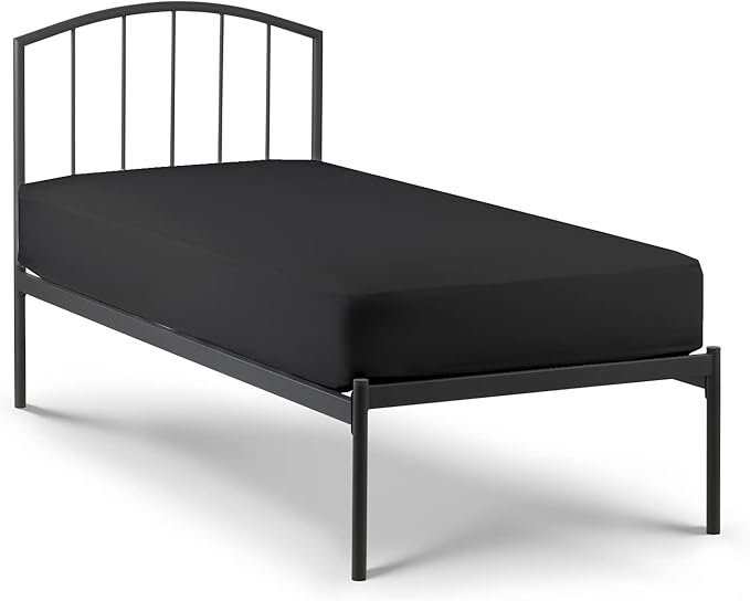 4 PC Cot Sheet Set 33x75, 100% Cotton Fitted Cot Sheet- Perfect for Narrow Twin/Rv Bunk/Camping Cot/Guest Bed Replacement, Sheets for Cot Bunk Bed-Fits Upto 4-8" Deep Mattress- Charcoal Solid