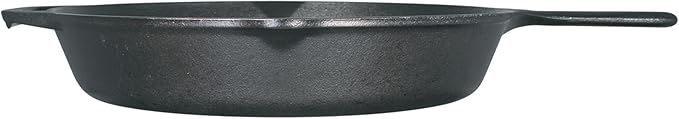 Lodge Seasoned Cast Iron Skillet - 12 Inch Ergonomic Frying Pan with Assist Handle, black