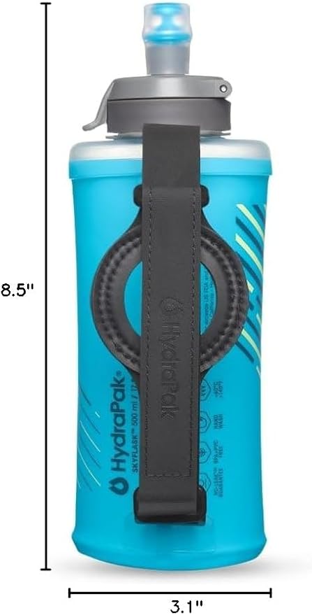 HydraPak SkyFlask Speed - Collapsible Handheld Running Water Bottle (350ml, 500ml, 500ml Insulated) - Adjustable Strap, Lightweight, Spill-Proof Cap