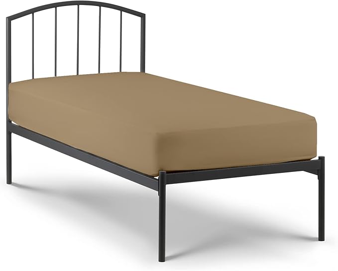 4 PC Cot Sheets, 30x75, 100% Cotton Fitted Sheet - Perfect for Narrow Twin/Rv Bunk/Camping Cot/Guest Bed Replacement, Fits Upto 4-8" Deep Mattress - Taupe Solid