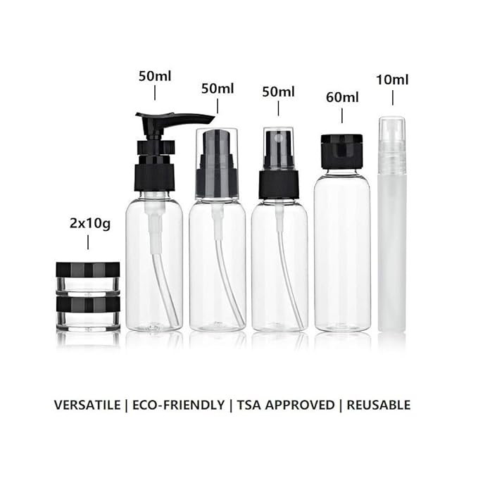 Travel Size Bottles Containers for Toiletries with Toiletry Bag and Label, Leak-Proof & TSA Approved Carry-on for Airplane Women Men
