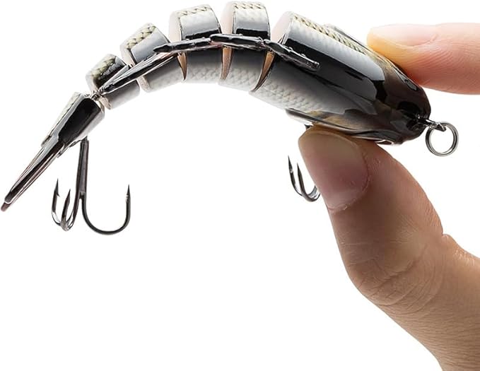 Multi Jointed Fishing Lures Glide Bait Panfish Bluegill Swimbaits Hard Topwater Bass Lures Saltwater Freshwater 3.5in/0.85oz
