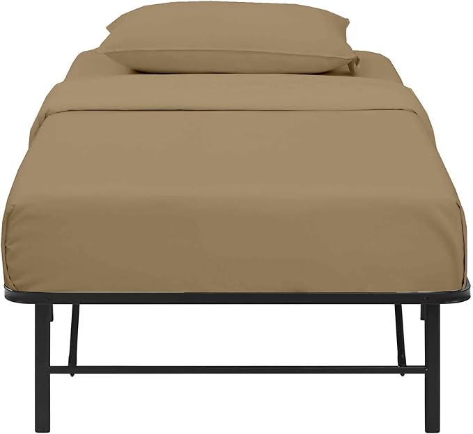 4 PC Cot Sheets, 30x75, 100% Cotton Fitted Sheet - Perfect for Narrow Twin/Rv Bunk/Camping Cot/Guest Bed Replacement, Fits Upto 4-8" Deep Mattress - Taupe Solid