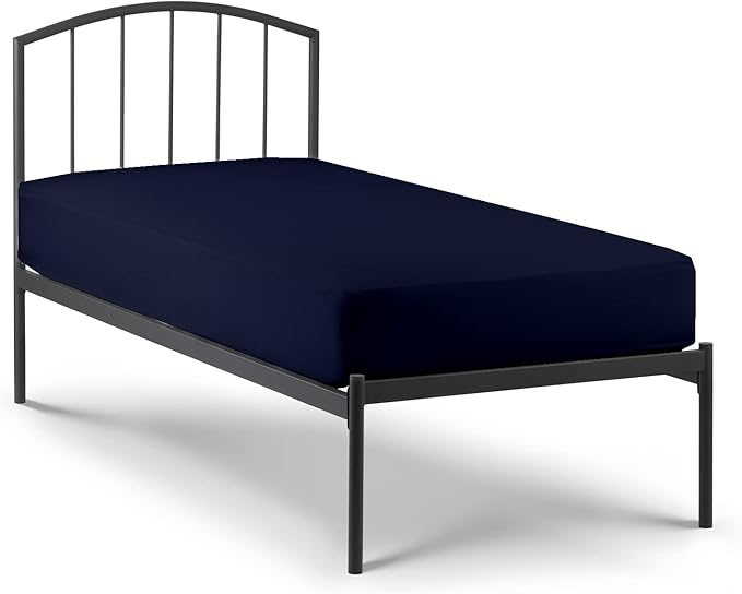 NON Sticky cotton 4 PC Cot Sheet Sets 28x75,100% Fitted Cot Sheet- Perfect Narrow Twin/Rv Bunk/Camping Cot/Guest Bed Replacement,Sheets Cot Bunk Bed-Fits Upto 4-8'' Deep Mattress- Navy Blue Solid