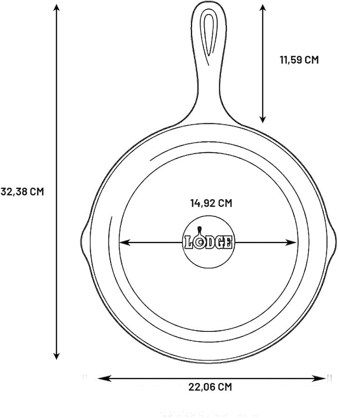 Lodge 8 Inch Cast Iron Pre-Seasoned Skillet – Signature Teardrop Handle - Use in the Oven, on the Stove, on the Grill, or Over a Campfire, Black