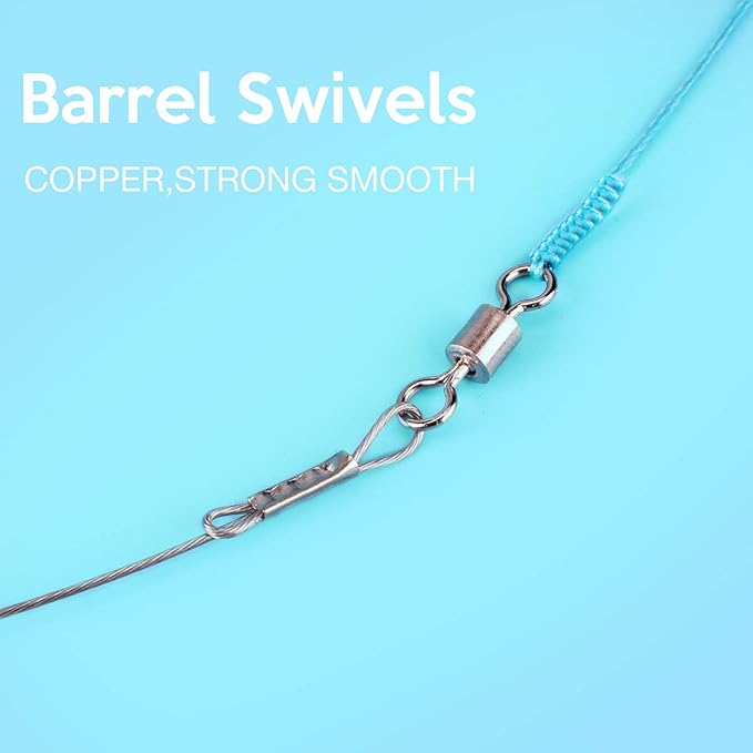 Fishing Leaders, Fish Line Stainless Steel Wire with Swivels Snap Connect Fishing Gear and Equipment Tackle Kit, for Lures Bait Rig Or Hooks, Fishing Gift