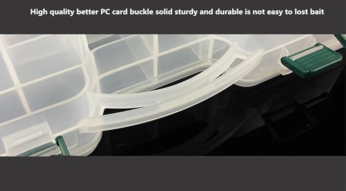 2 Sided Fishing Tackle Box: 44 Compartments Large Fishing Lure Storage Box with Dividers (White)