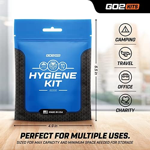 Ultimate Travel Toiletry Kit & PPE Kit, Hygiene Kit with Shaving Supplies & PPE for Travel, Business & Charity with Reusable Toothbrush, Bath Soap & Other Essential Toiletries, 5-Pack