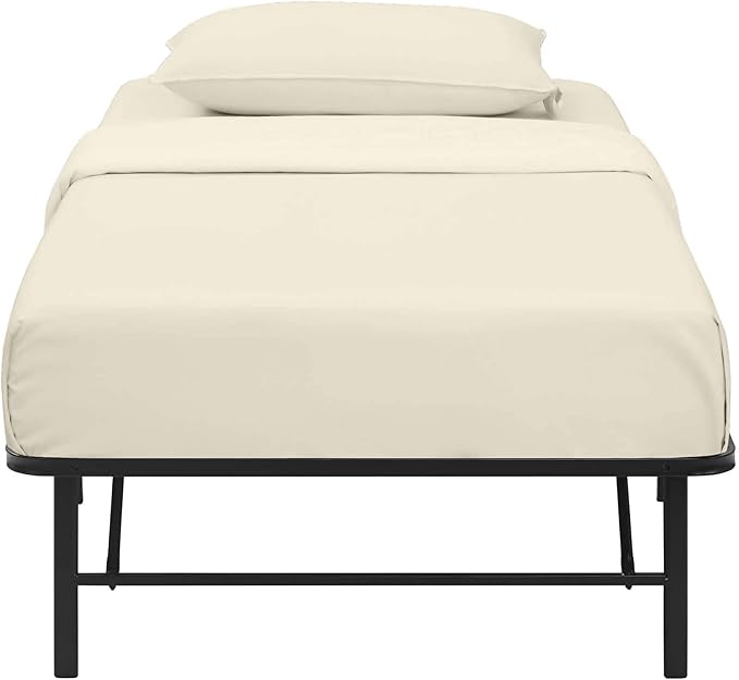 4-PC Cot Sheet Set - 28x75, 100% Cotton Fitted Sheet - Perfect for Narrow Twin/RV Bunk/Camping Cot/Guest Bed Replacement, Fits Up to 4-8" Deep Mattress - Ivory Solid