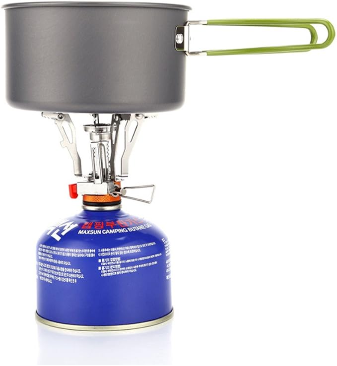 AOTU Portable Camping Stoves Backpacking Stove with Piezo Ignition Stable Support Wind-Resistance Camp Stove for Outdoor Camping Hiking Cooking