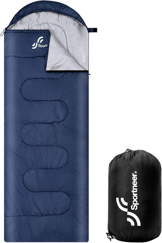 Sportneer Sleeping Bags for Adults, Warm & Cold Weather Sleeping Bag for Adults Kids Boys Girls - Lightweight Compact Camping Gear Equipment, Traveling, Backpacking, Hiking