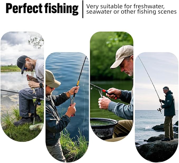 Fishing Pliers – High Carbon Manganese Steel Fish Hook Remover Tool with Tungsten Cutters – Fishing Gripper, Split Ring Pliers, Fishing Gear for Saltwater & Freshwater