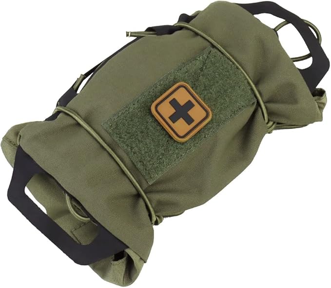 SABADO Rapid Deploy IFAK Pouch First Aid Kits Pack Tactical Two-piece System Medical Supply Holder Roll Carrier Hypalon Handle Outdoor Sport Hunting Bag Laminated Matting Fabric
