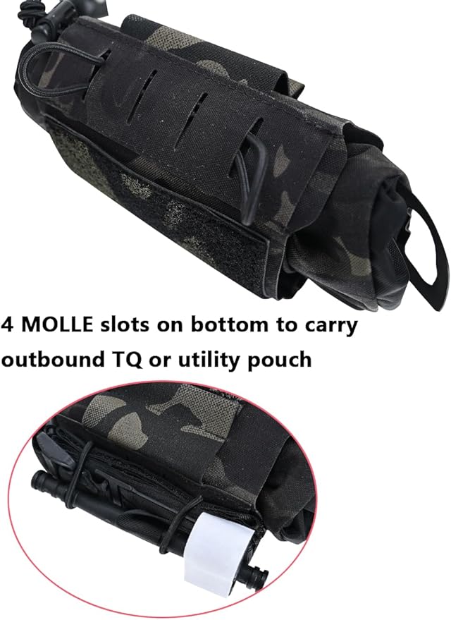 SABADO Rapid Deploy IFAK Pouch First Aid Kits Pack Tactical Two-piece System Medical Supply Holder Roll Carrier Hypalon Handle Outdoor Sport Hunting Bag Laminated Matting Fabric