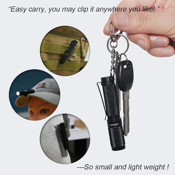 K3 Mini AAA Keychain Flashlight Small Bright Pocket Flashlight 150 Lumens 3 Modes,Multipurpose EDC Flashlight Hat lamp Camp Tablelamp Candle for Dog Walk Emergency Parents Kids Gift