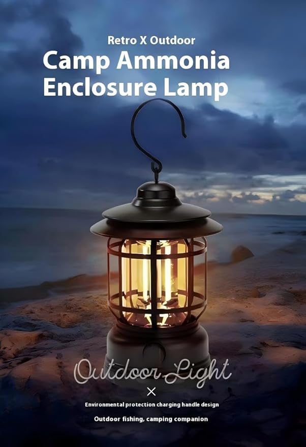 Rechargeable Lanterns for Camping,Outdoor Camping Light with USB Charging Port,Fearless of Wind and rain,Suitable for Garden,Courtyard,and Lawn use(Black)