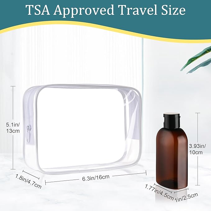 Cosywell Travel Bottles for Toiletries 4pcs 3.4oz Travel Shampoo and Conditioner Bottles TSA Approved Travel Size Containers Leak Proof Small Plastic Squeeze Bottles with Flip Cap