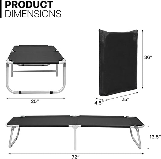MoNiBloom Lightweight Folding Camping Cot Bed, Ultralight Folding Portable Compact Cots for Outdoor Travel Base Camp Hiking Mountaineering Lightweight Backpacking, Weight Capacity 195 lbs, Blue