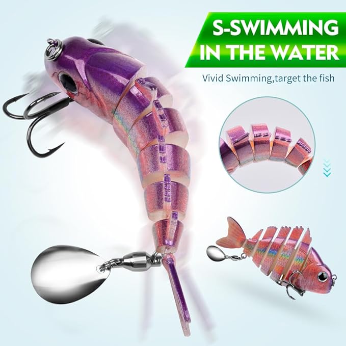 Crankbait Fishing Lure Pike Muskie Lures Lifelike Multi Jointed Swimbait Segement Hard Minnow Bait Treble Hook