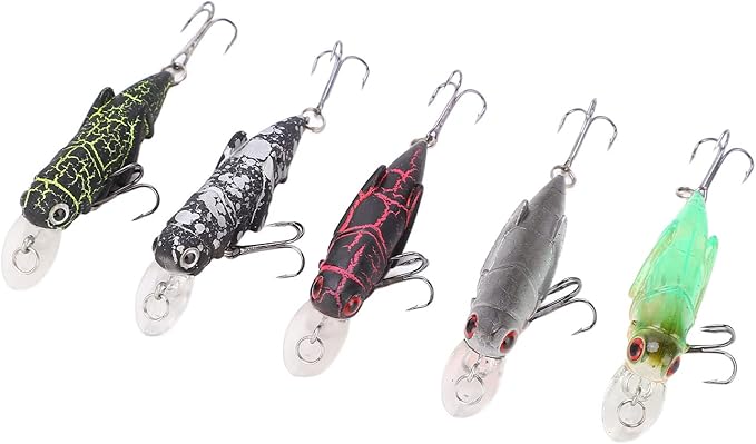 Grasshopper Minnow Hard Baits Lifelike Fishing Lure Set for Anglers Colorful Simulation Bait Fishing Adventures