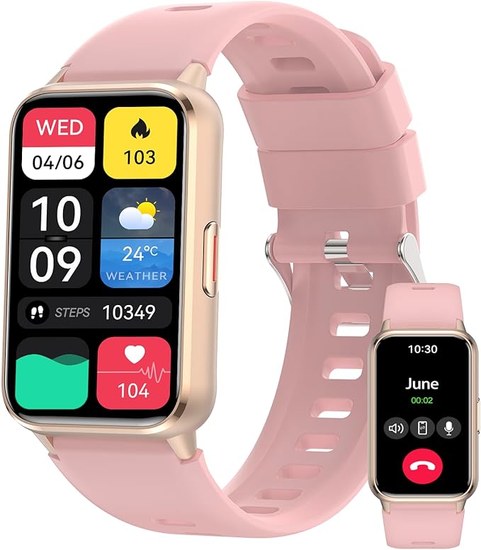 Smart Watch for Women, Fitness Tracker (Answer/Make Calls), with 1.47″ AMOLED Always-On Display, 24/7 Heart Rate, Sleep Tracking, 110+ Sport Modes, Custom watch faces, Compatible for Android Phone, A1