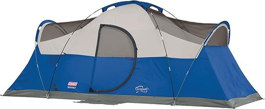 Coleman Montana 8P Family Tent with Waterproof Rainfly & Expandable Carry Bag Spacious Tent Fits 3 Queen Airbeds Sets Up in 15 Minutes