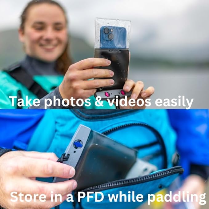 Aquapac Waterproof Phone Case, Large, Blue, Lanyard, iPhone and Android, Made in The UK, Hiking, Mountain Biking, Running Accessory, Travel Essential, 5 Year Warranty. IPX8 Certified to 30 ft deep.