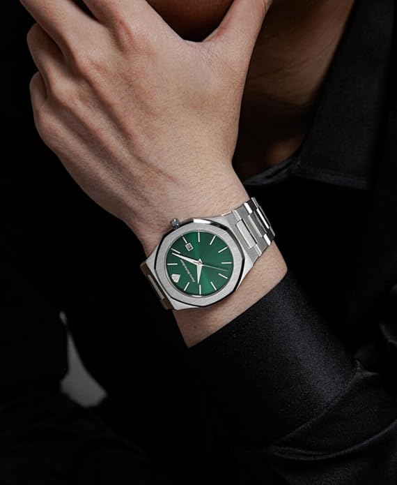PIERRE RICHARDSON PR5428 Men’s Luxury Watch – Japanese Quartz Movement, Stainless Steel, 41mm, 5ATM Water Resistant, Scratch-Resistant Sapphire Crystal Glass – Classic Dress Watch for Men