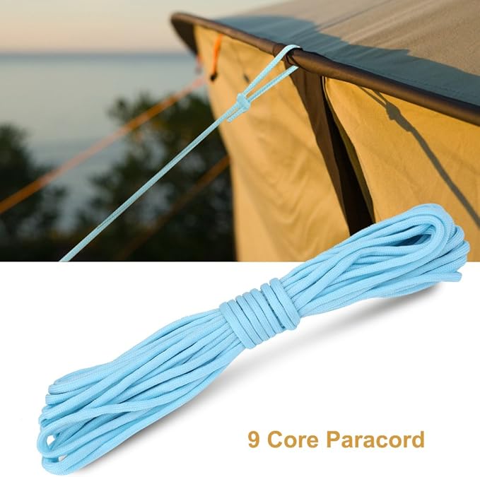 Luminous Rope, Parachute Cord in The Dark for Outdoor Camping(Blue)