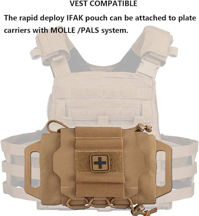 Tactical Medical Molle First Aid Pouch Two Piece System Micro Med kit Emergency Hunting Bag(Medium Size)