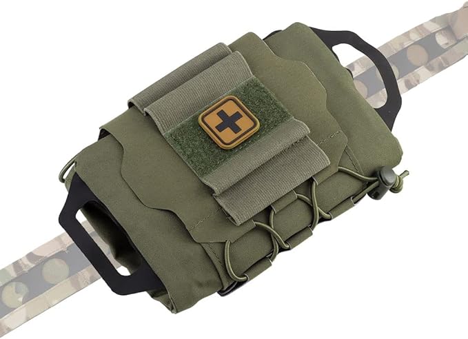 SABADO Rapid Deploy IFAK Pouch First Aid Kits Pack Tactical Two-piece System Medical Supply Holder Roll Carrier Hypalon Handle Outdoor Sport Hunting Bag Laminated Matting Fabric